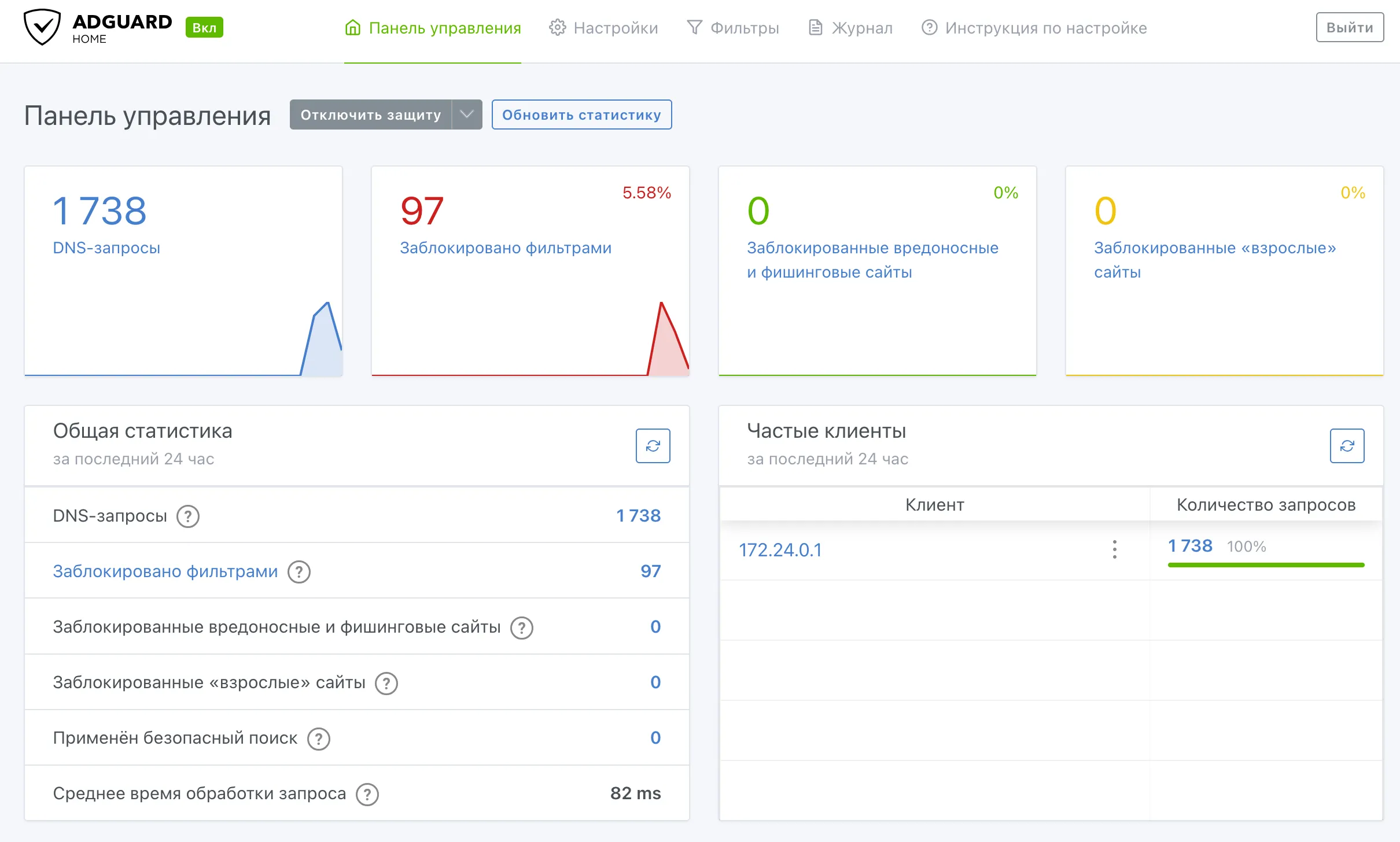 Adguard Home - Панель управления