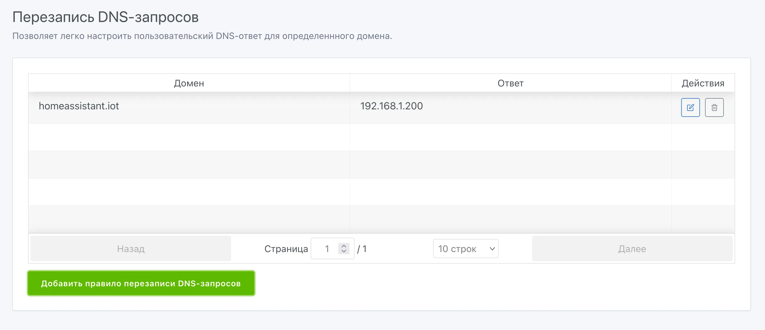 Adguard Home - Перезапись DNS запросов