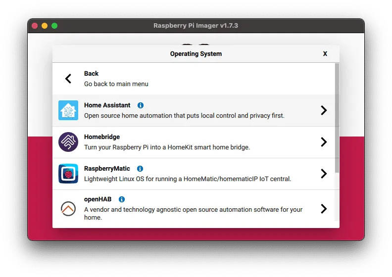 Выбор Home Assistant