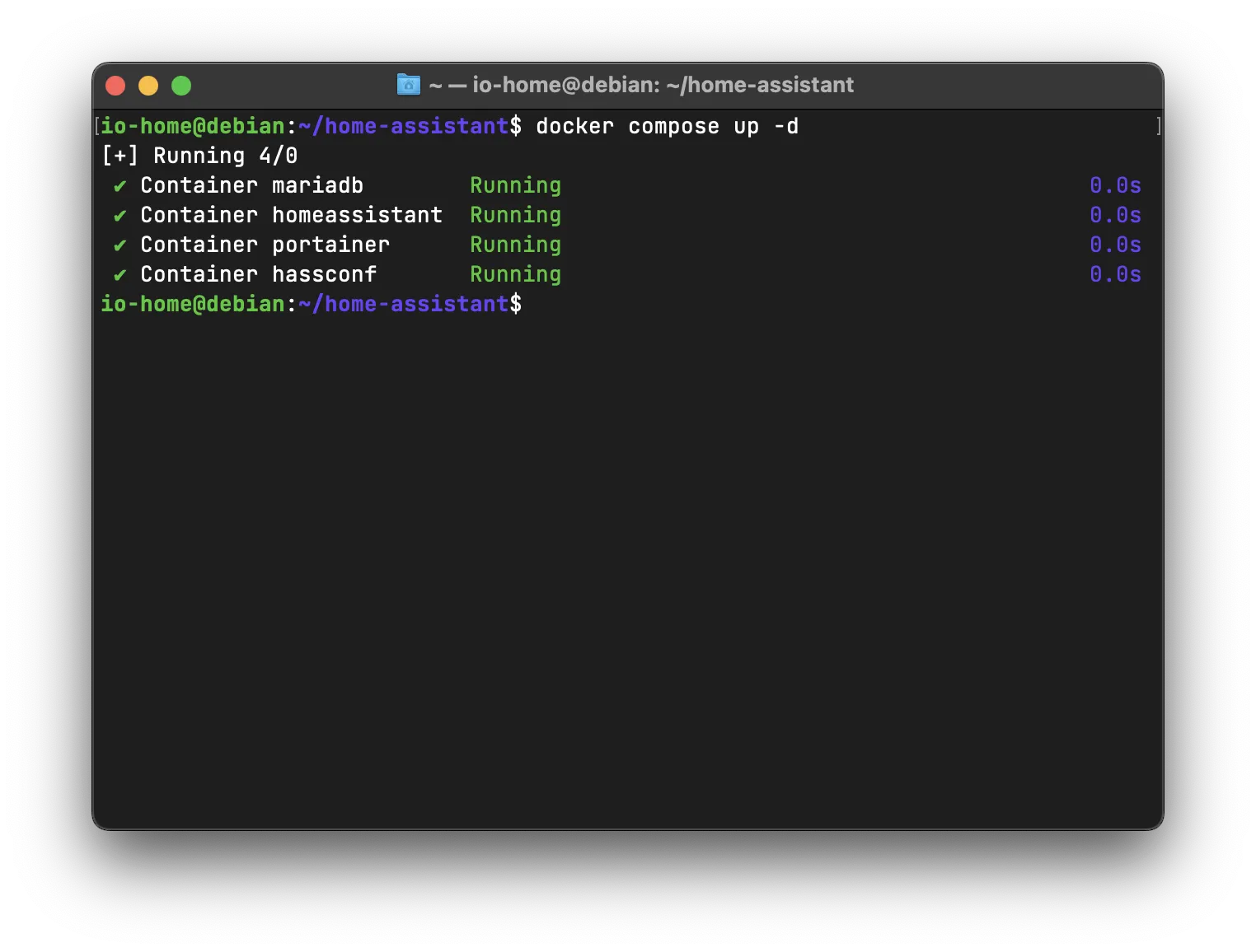 Docker compose up