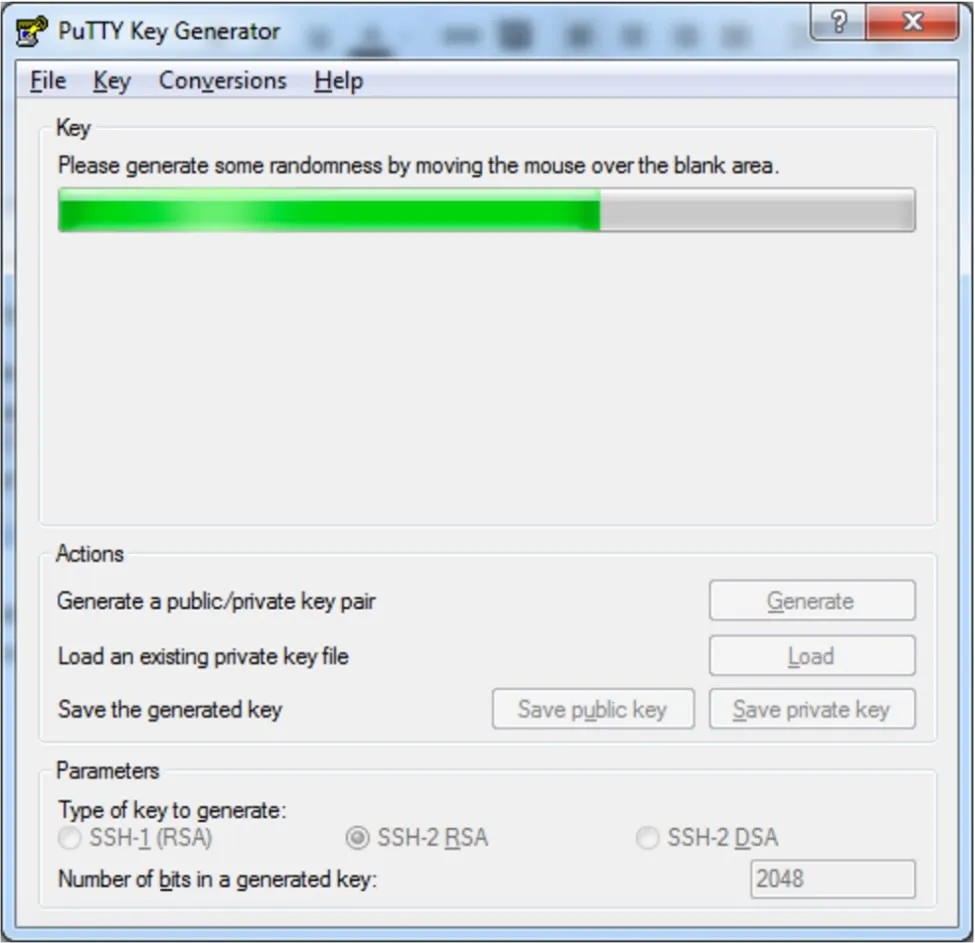 Putty SSH генерация ключа