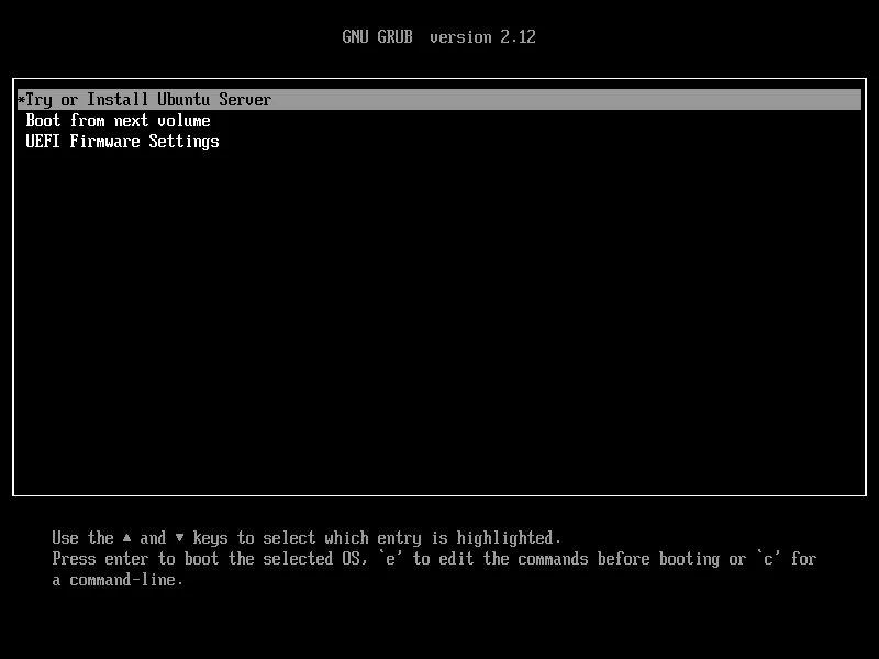 Загрузка Ubuntu Server