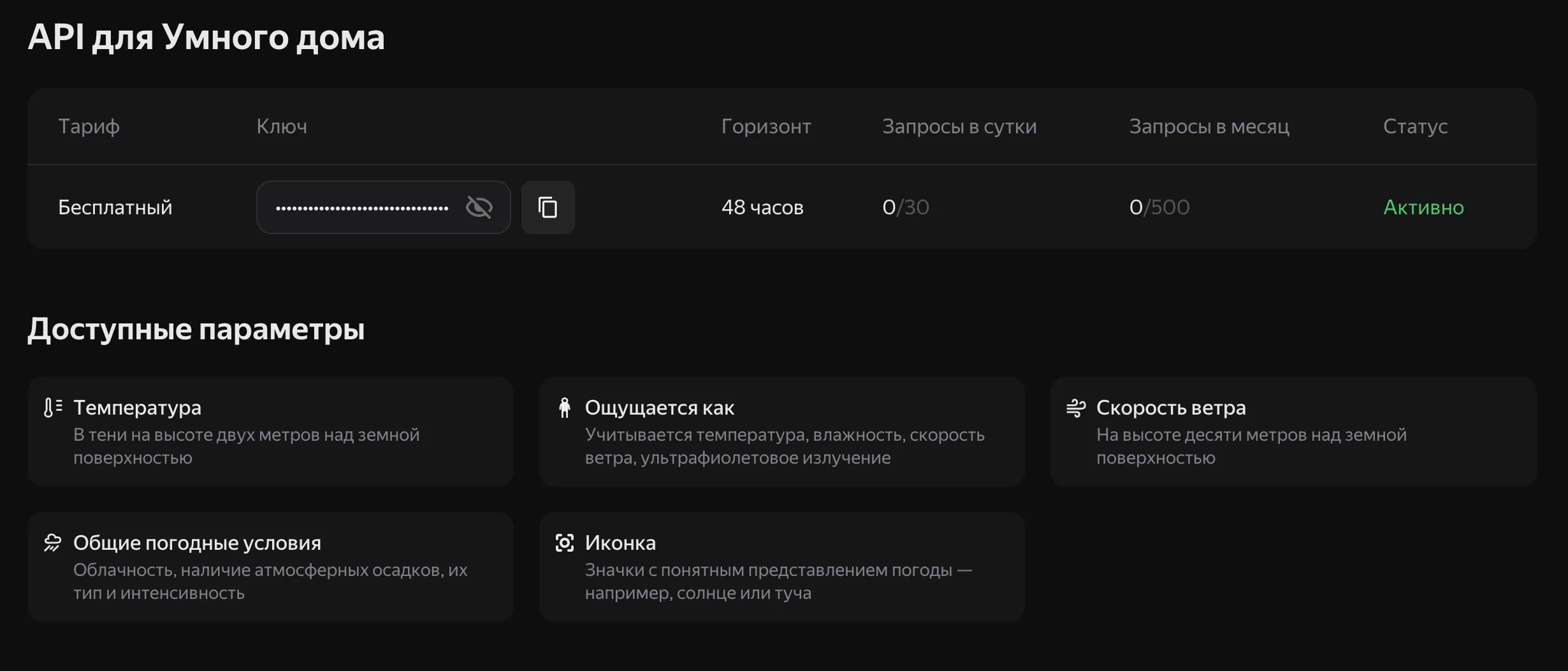 Яндекс API для Умного дома